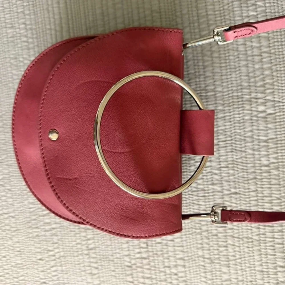 NWT Theory Women's Whitney 2.0 Bag Dusty Rose Leather Ring Handle Crossbody